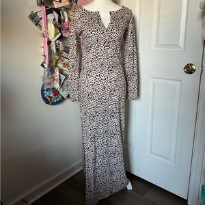 Swim with MI Leopard Print Long Sleeve Maxi Dress XS